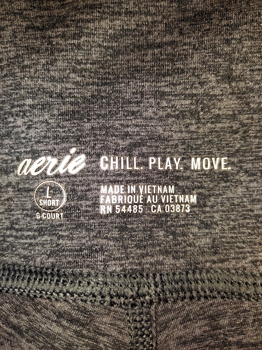 Aerie Chill. Play. Move. High-Rise Leggings - Heathered Gray - Large Short